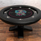 BBO Poker Tables Ginza LED Black Round Poker Table 8 Person