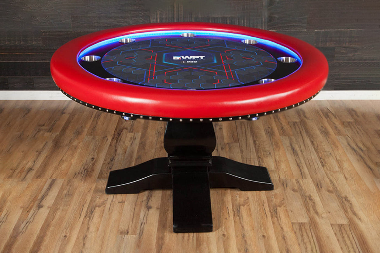 BBO Poker Tables Ginza LED Black Round Poker Table 8 Person